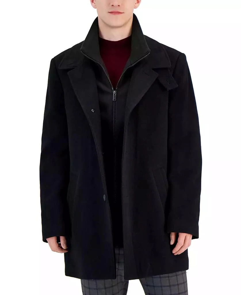 Calvin Klein Men's Classic Fit Black Wool Blend Overcoat 5