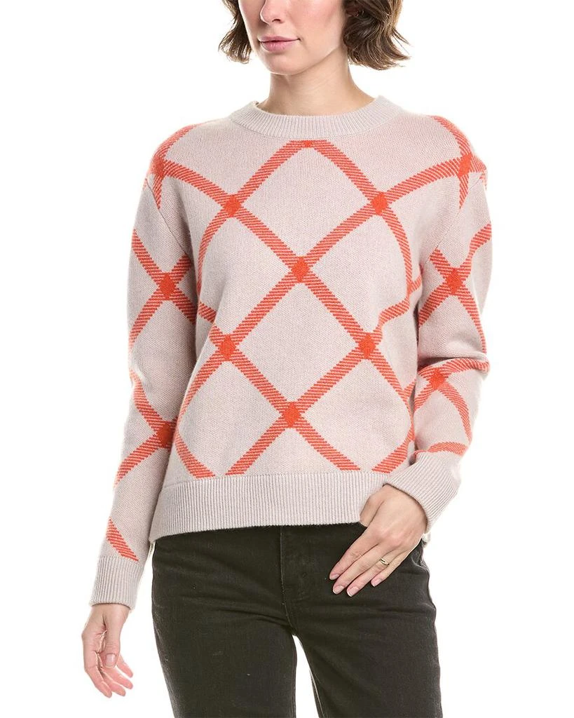 FORTE_FORTE Reversible Bias Plaid Cashmere Sweater
