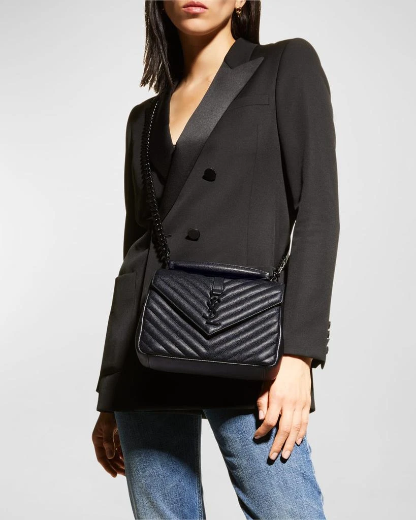 Yves Saint Laurent College Medium Flap YSL Shoulder Bag in Quilted Leather 4