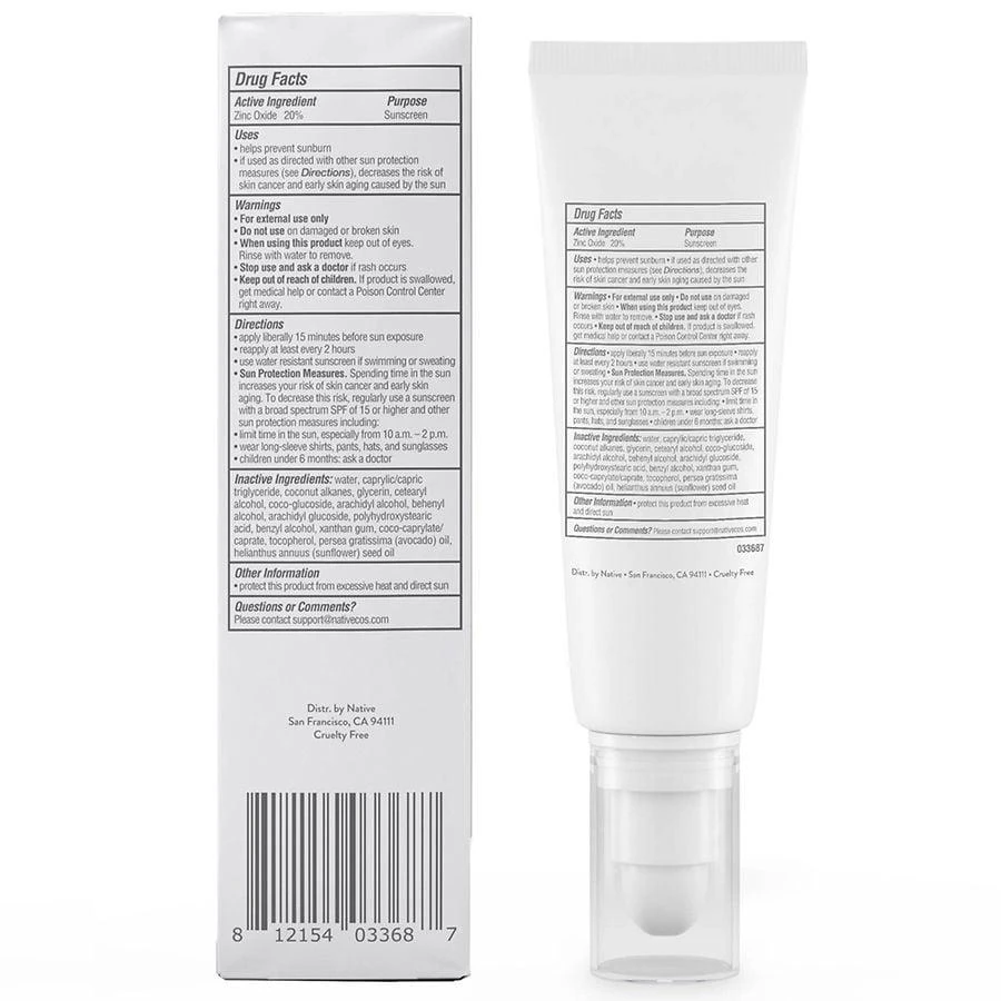Native Mineral Face Sunscreen Unscented 7