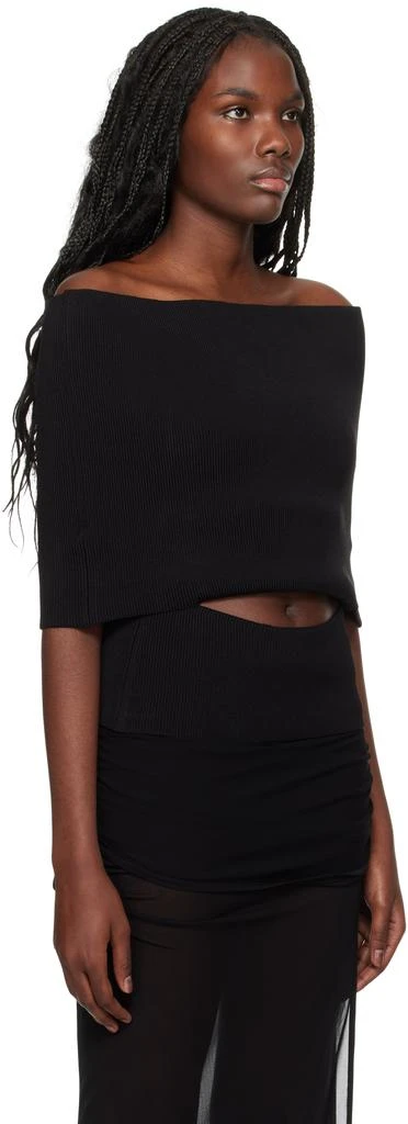 Christopher Esber Black Slashed Knit Shawl Top 2