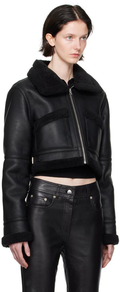 LVIR Black Pin-Buckle Faux-Shearling Jacket
