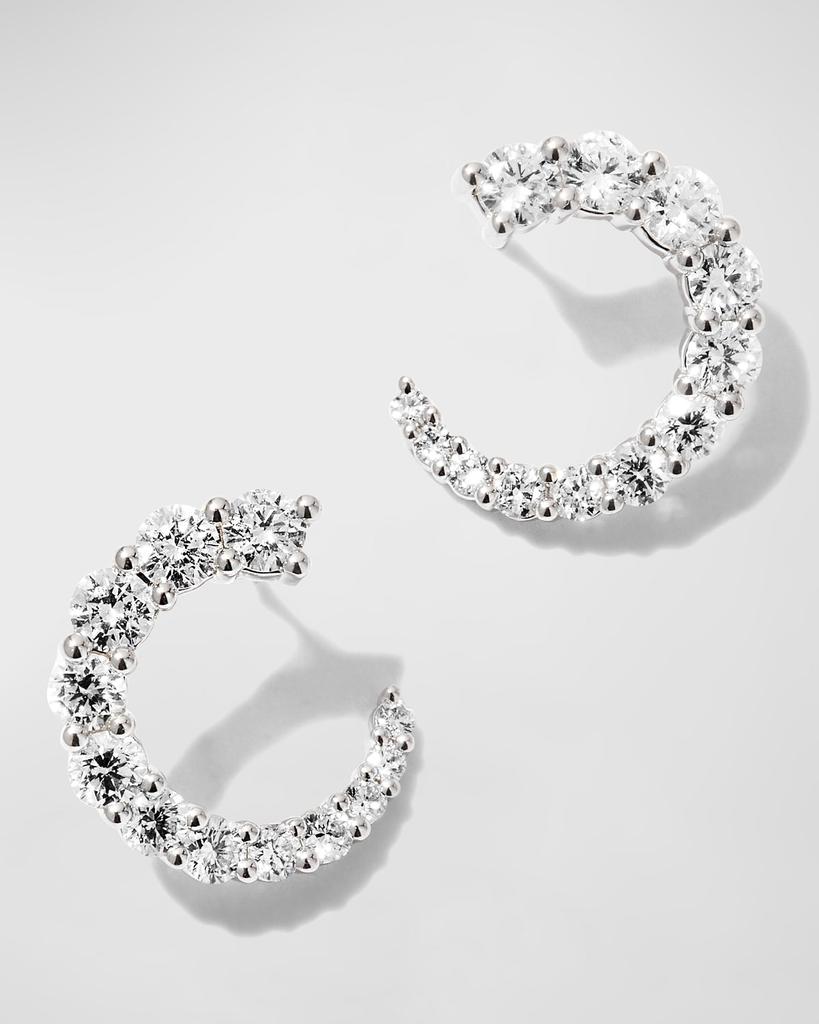 Memoire White Gold Graduating Diamond Earrings, 0.70-0.78tcw