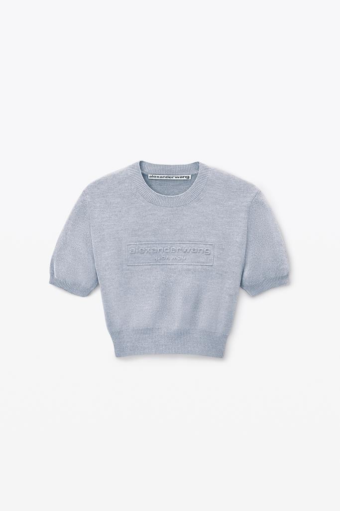 Alexander Wang Grey Cotton-Blend Chenille Logo Pullover