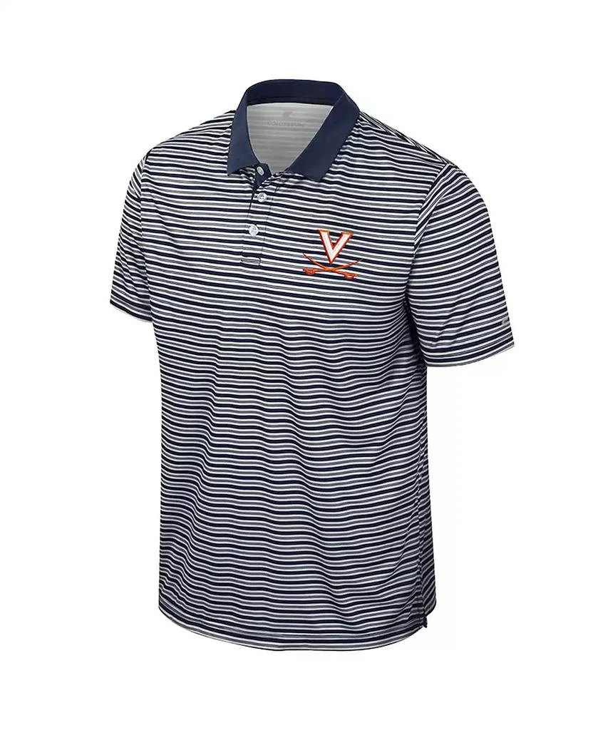 Colosseum Men's Navy Virginia Cavaliers Striped Polo Shirt 2