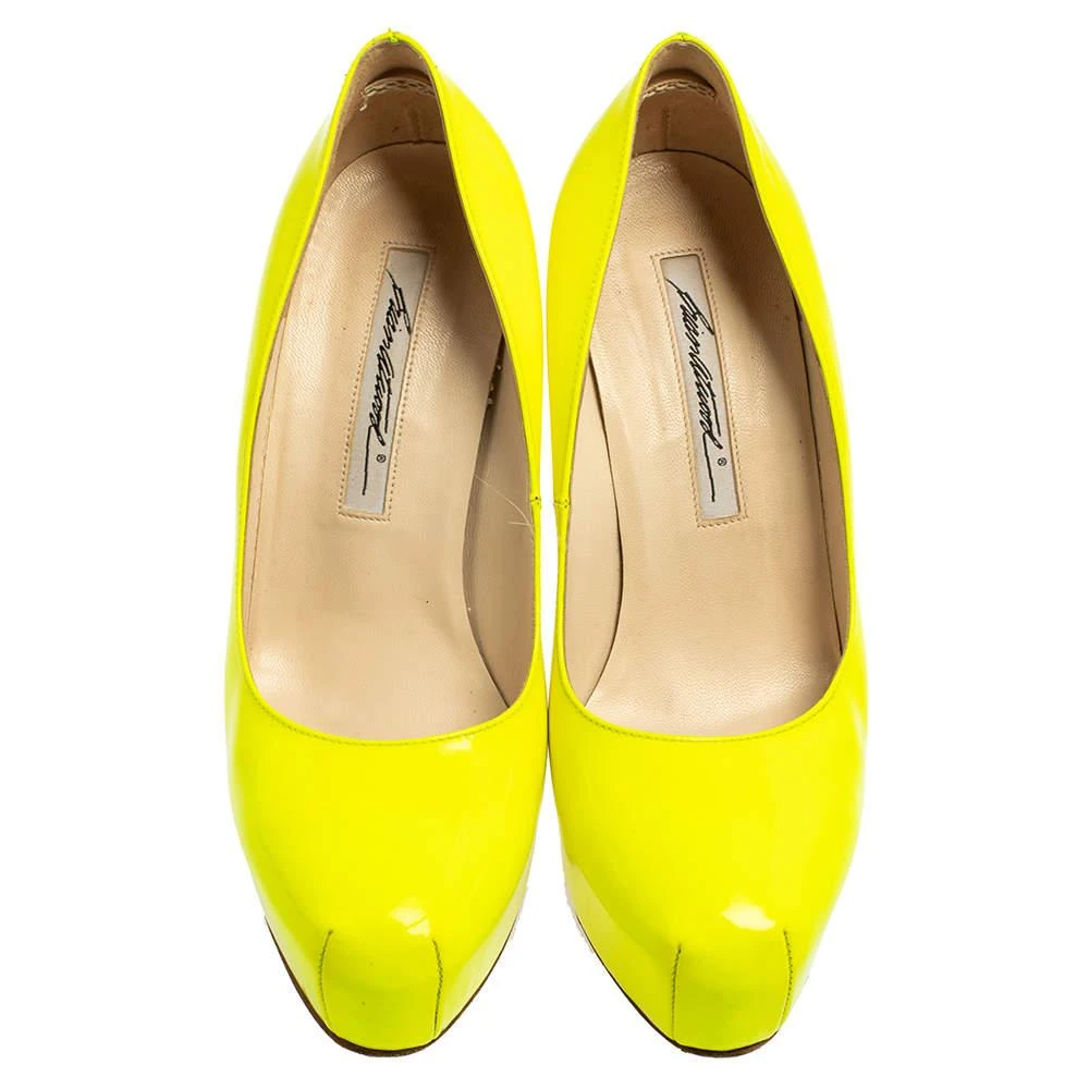 Brian Atwood Brian Atwood Neon Green  Patent Leather Platform Pumps Size 36.5 3