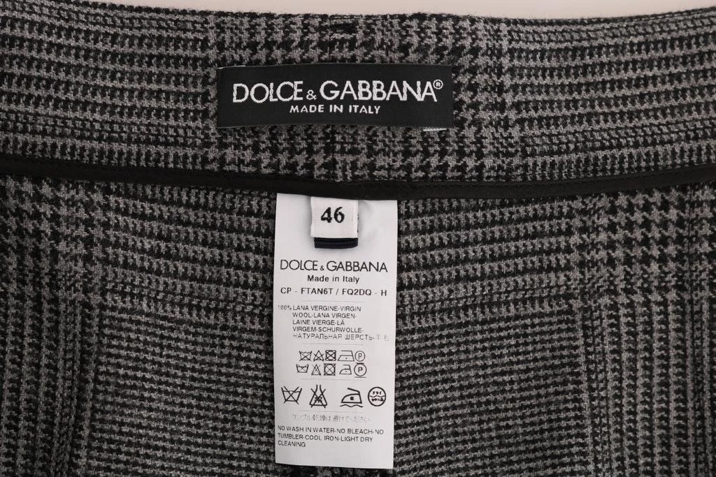 Dolce & Gabbana Elegant Gray Check Capri Wool Pants 5