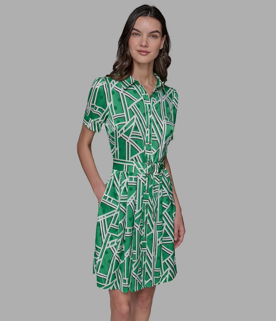Karl Lagerfeld Paris SHORT SLEEVE KL PRINT SHIRT DRESS 4