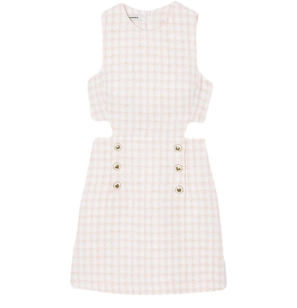 SANDRO Openwork tweed dress