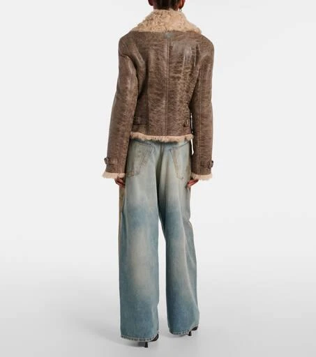 Acne Studios Shearling-trimmed leather jacket 3