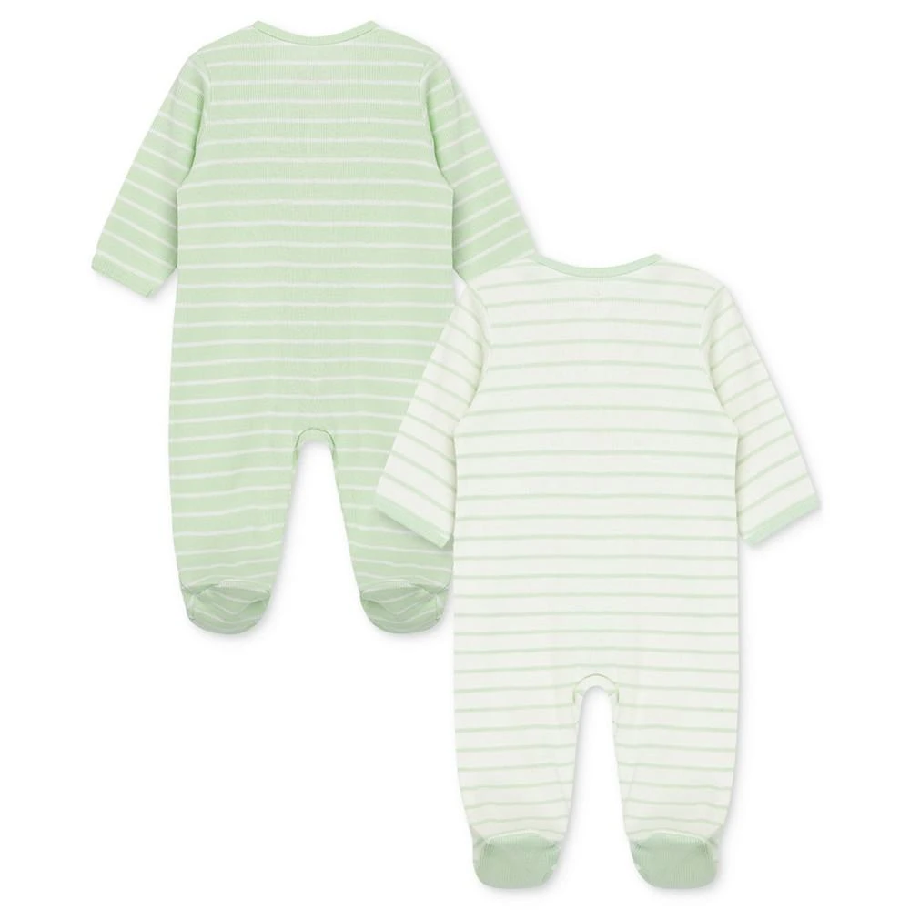 Little Me Baby Boy or Baby Girl Striped Cotton Footed Coveralls, Pack of 2 2