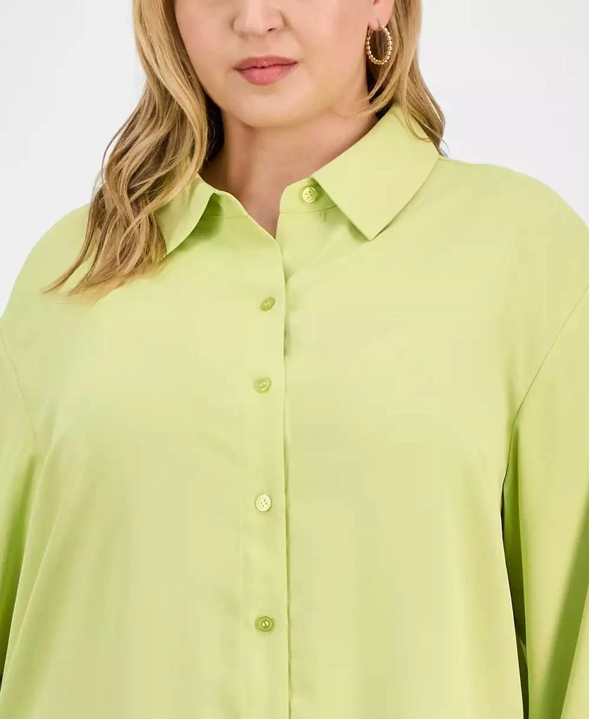 INC International Plus Size Collared Split-Side Shirt, Exclusively at Macy's 3