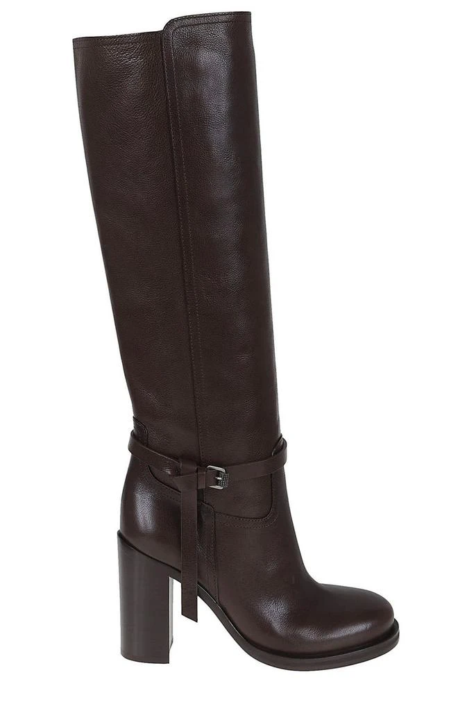 Brunello Cucinelli Brunello Cucinelli Buckle Detailed Round-Toe Boots from Cettire