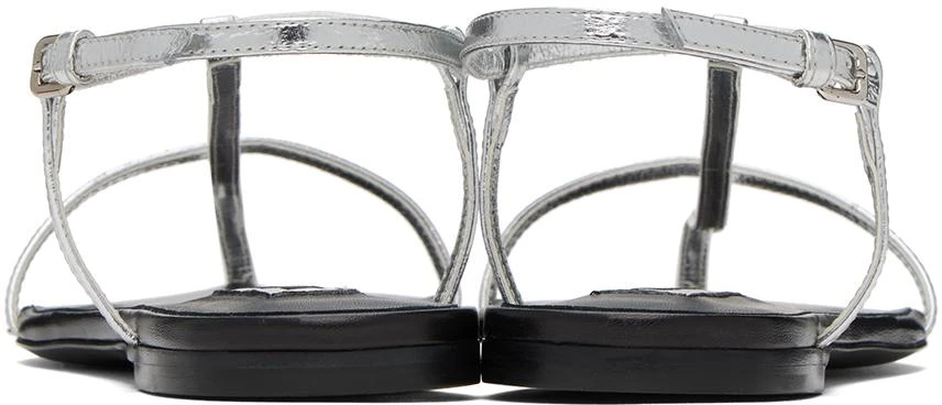 Jil Sander Silver Pointed Toe Sandals 2