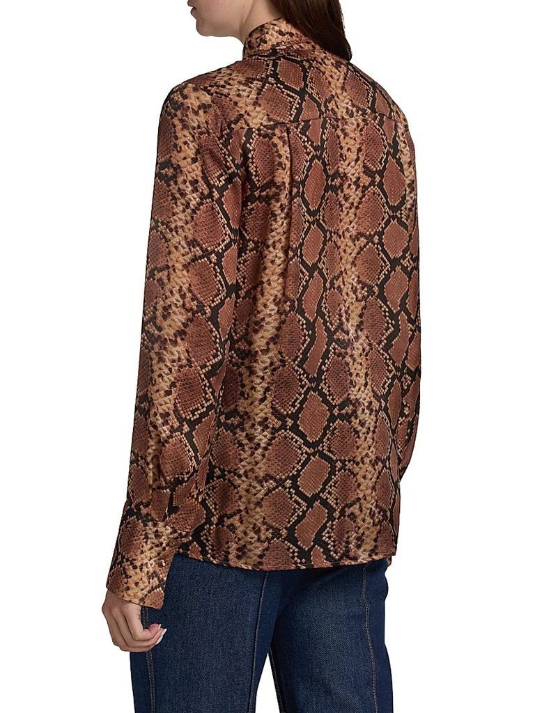 Zimmermann Hypnotic Snake Silk Button-Front Shirt 5