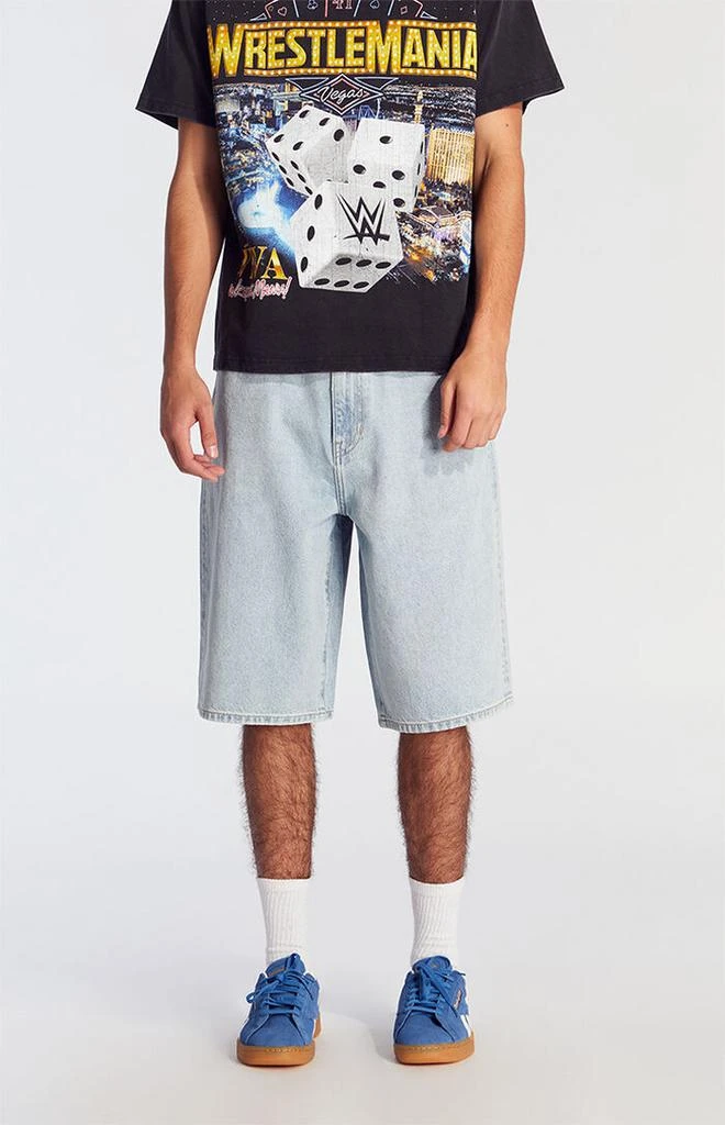 PacSun Light Indigo Extreme Baggy Denim Shorts 2