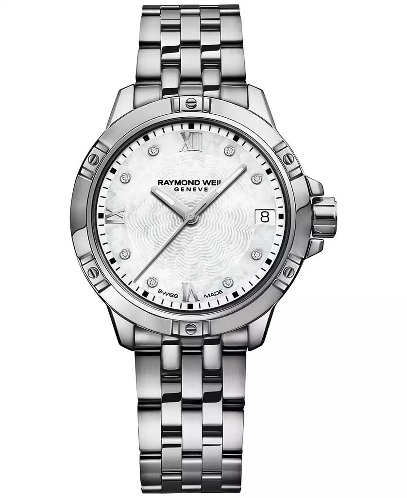 Raymond Weil Women
s Swiss Tango Diamond-Accent Stainless Steel Bracelet Watch 30mm 1