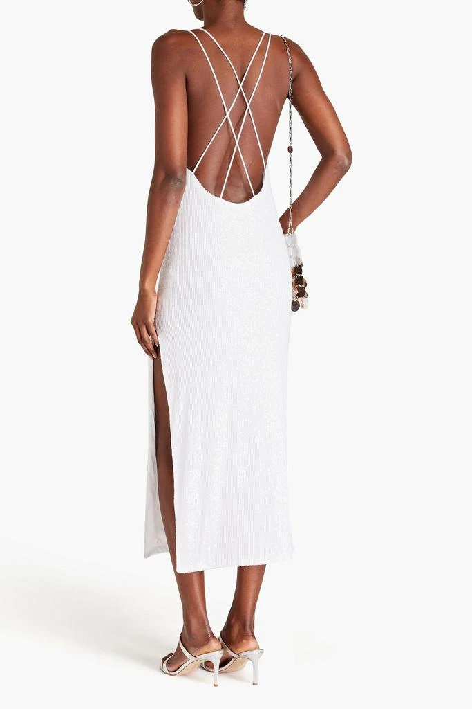 ROTATE Birger Christensen Sequined ribbed-knit midi dress 3