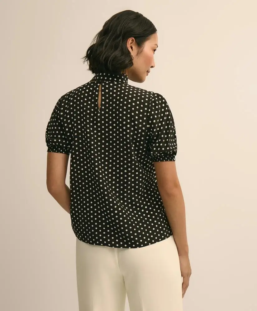 Brooks Brothers Dot-Print Tie-Neck Blouse 5