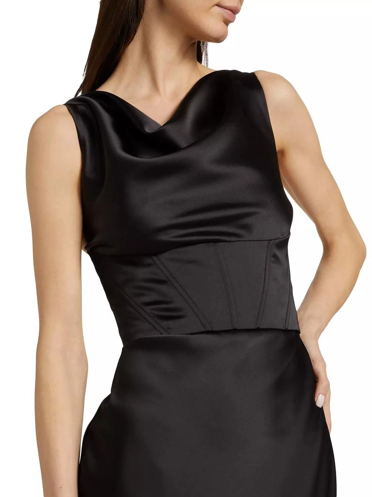 Amsale Satin Cowlneck Corset Gown 6