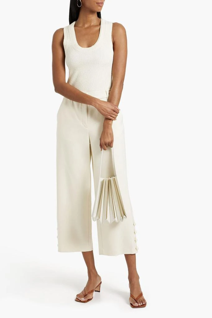SIMKHAI Miki cropped twill wide-leg pants 2