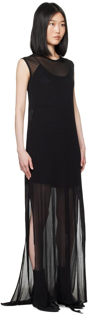 Ann Demeulemeester Black Semi-Sheer Maxi Dress