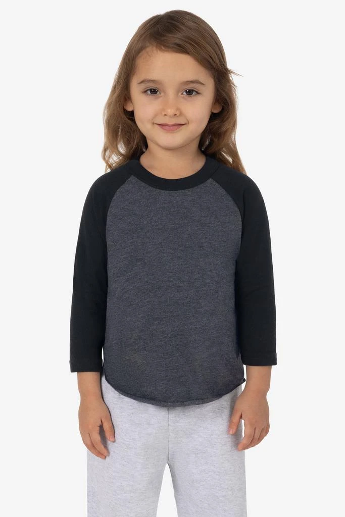 Los Angeles Apparel FF1053 - Toddler 3/4 Sleeve Poly Cotton Raglan 9