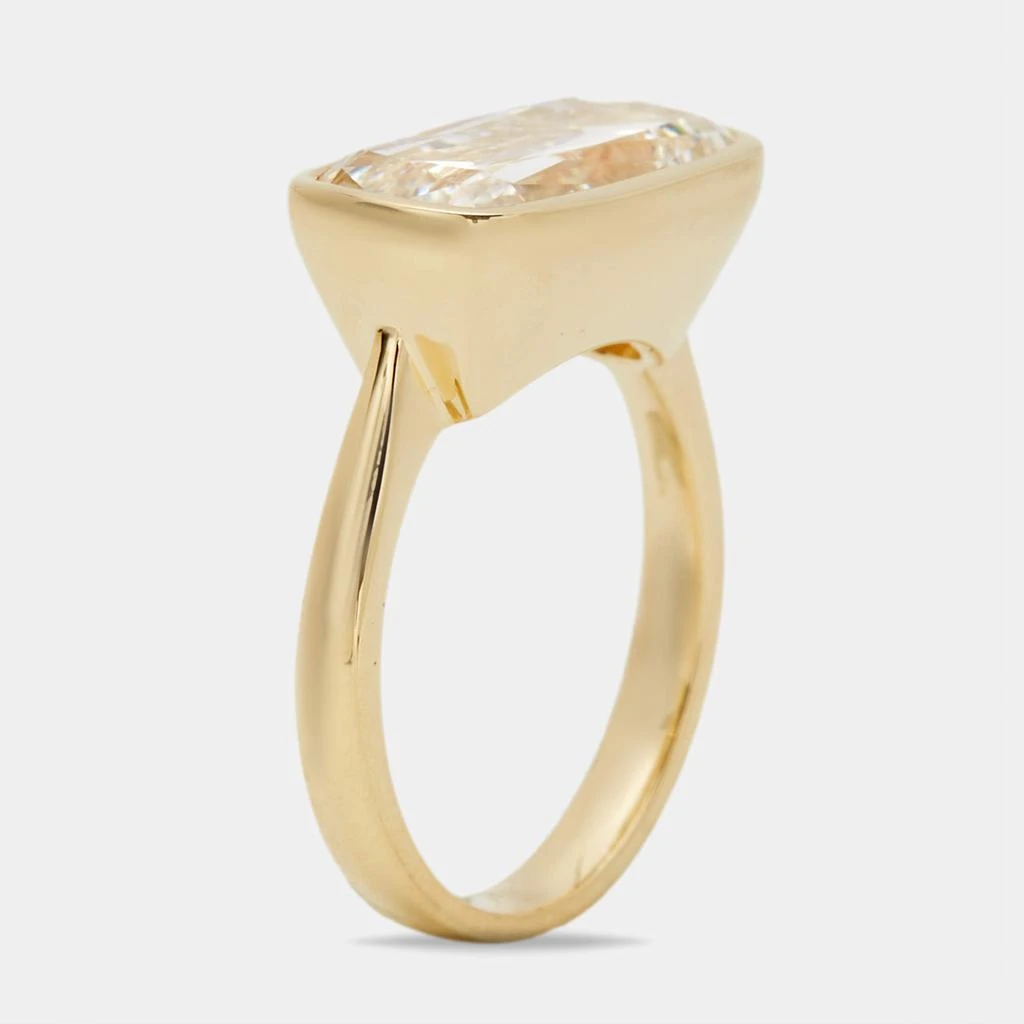 The Diamond Edit 5.30 cts Elongated Cushion 18k Yellow Gold Lab Grown Diamonds Ring Size 51