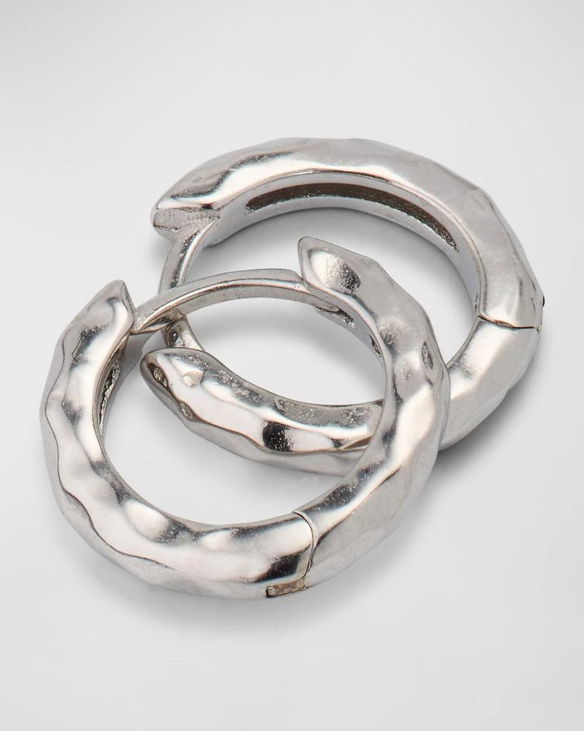 Margo Morrison Hammered Huggie Earrings, 12mm 3