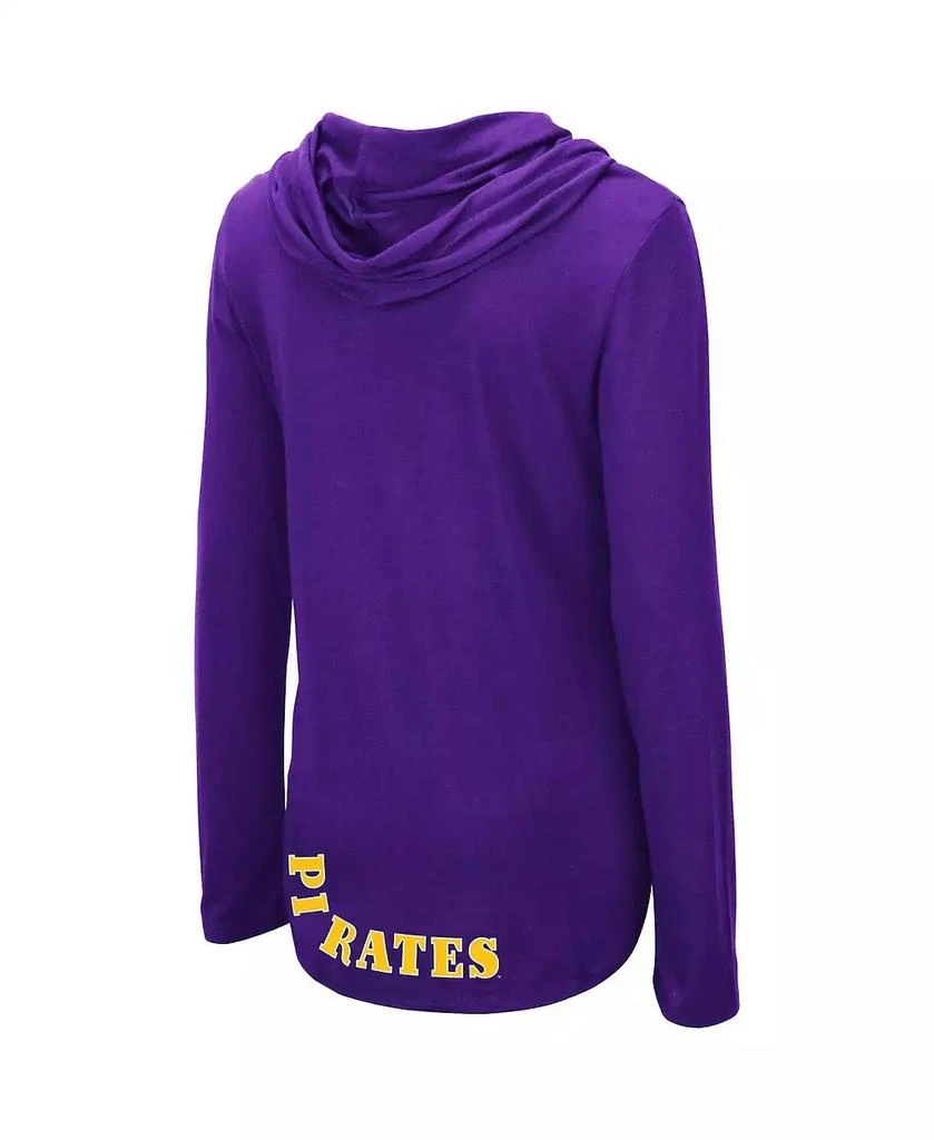 Colosseum Women's Purple ECU Pirates My Lover Lightweight Hooded Long Sleeve T-shirt 2
