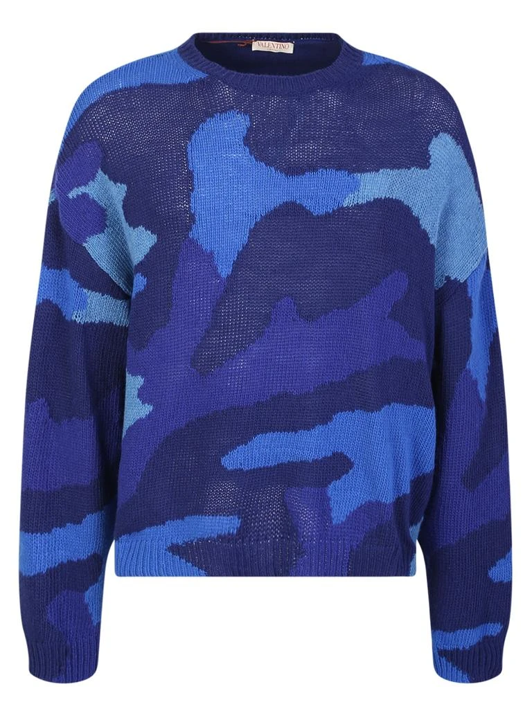 Valentino Pullover Made Of Pure Virgin Wool With A Camouflage Pattern 1