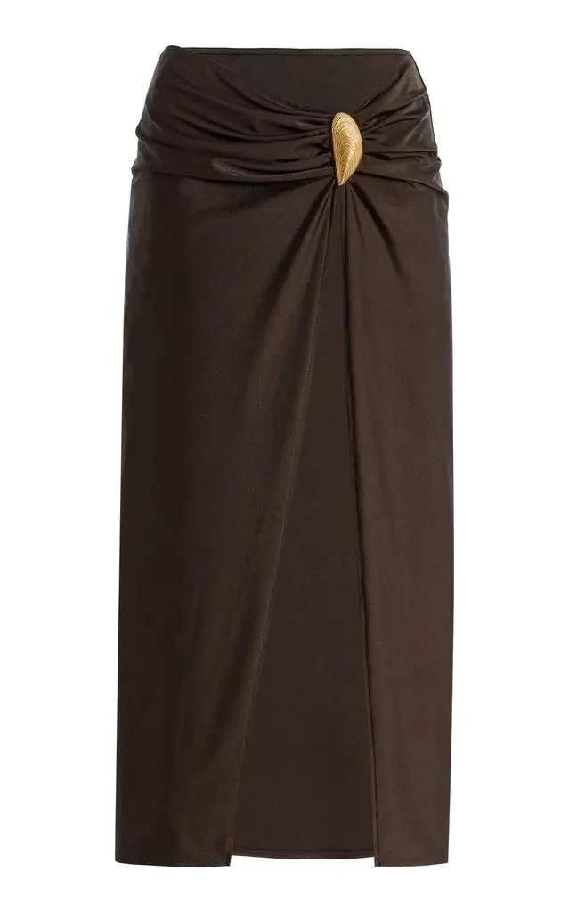 SIMKHAI SIMKHAI Eiana Shell-Detailed Midi Skirt - Moda Operandi