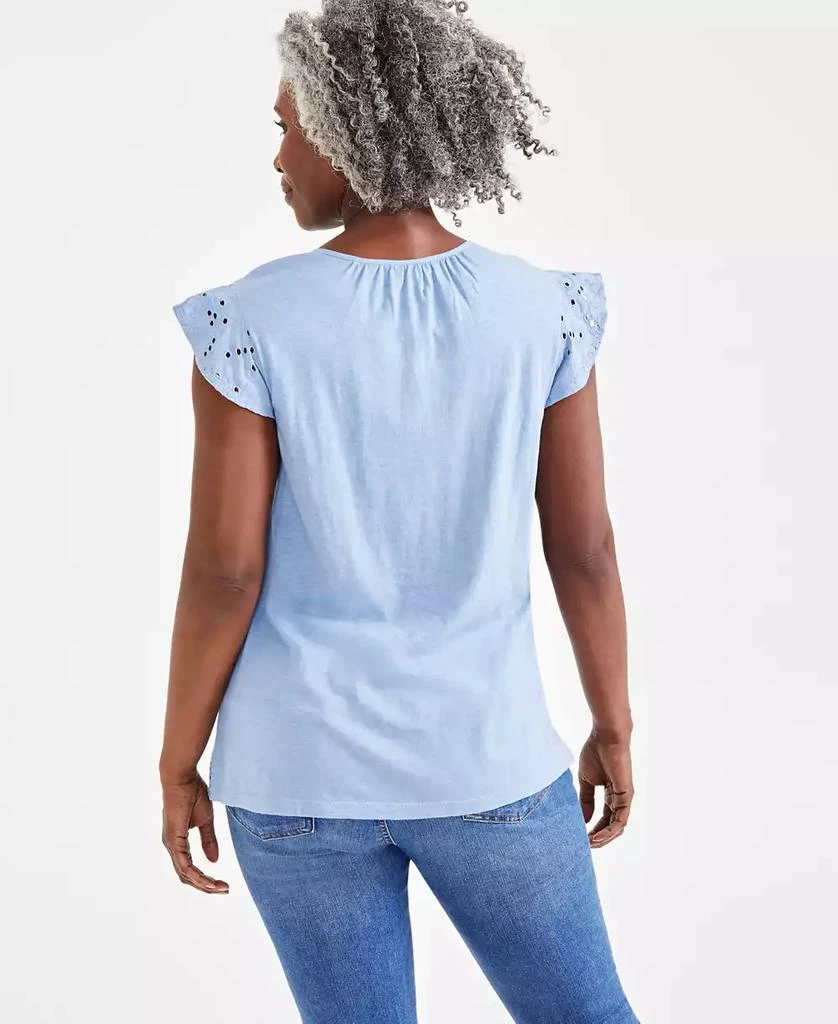 Style & Co Women's Mixed-Media Lace-Trimmed Top, Created for Macy's 2