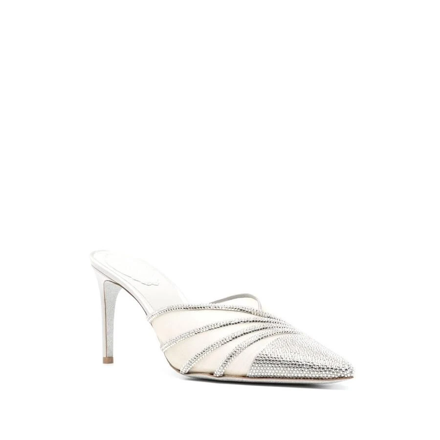 Rene Caovilla Emily Rhinestone Mesh Pointed-Toe Mules 2