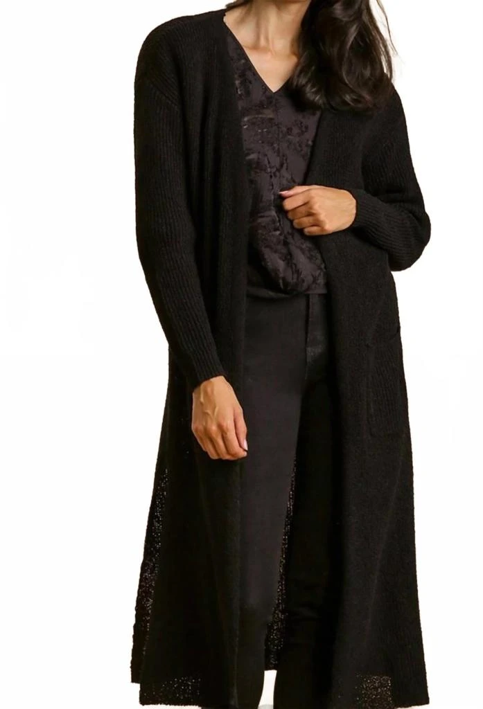 umgee Warm Embrace Cardigan In Black 2