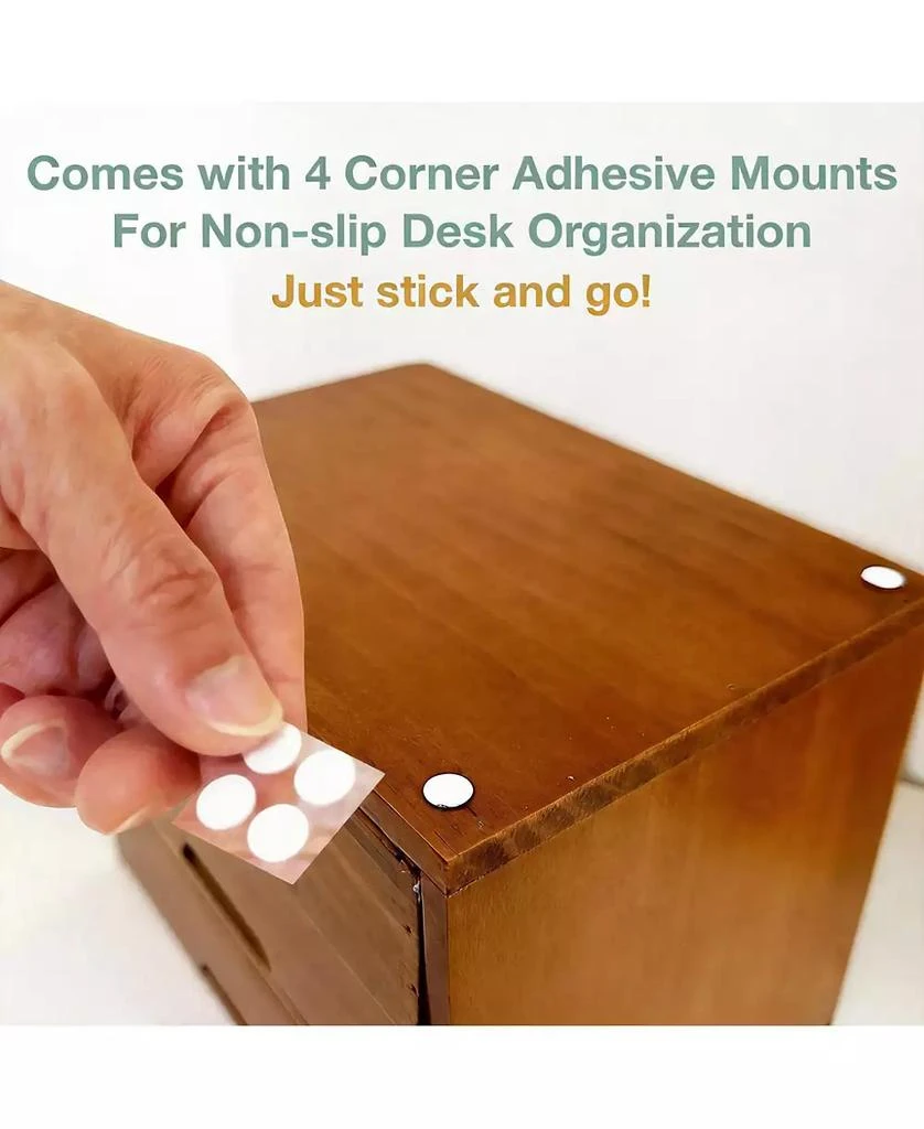 YIGII Vintage 4-Drawer Organizer: Solid Wood, Newspaper Design, Label Holders 4