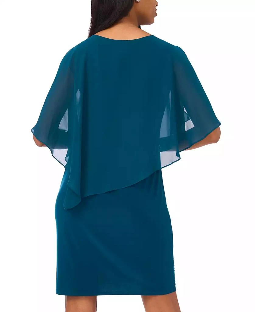 Msk Women's Side Drape Overlay Dress - Neo Emerald - Size M