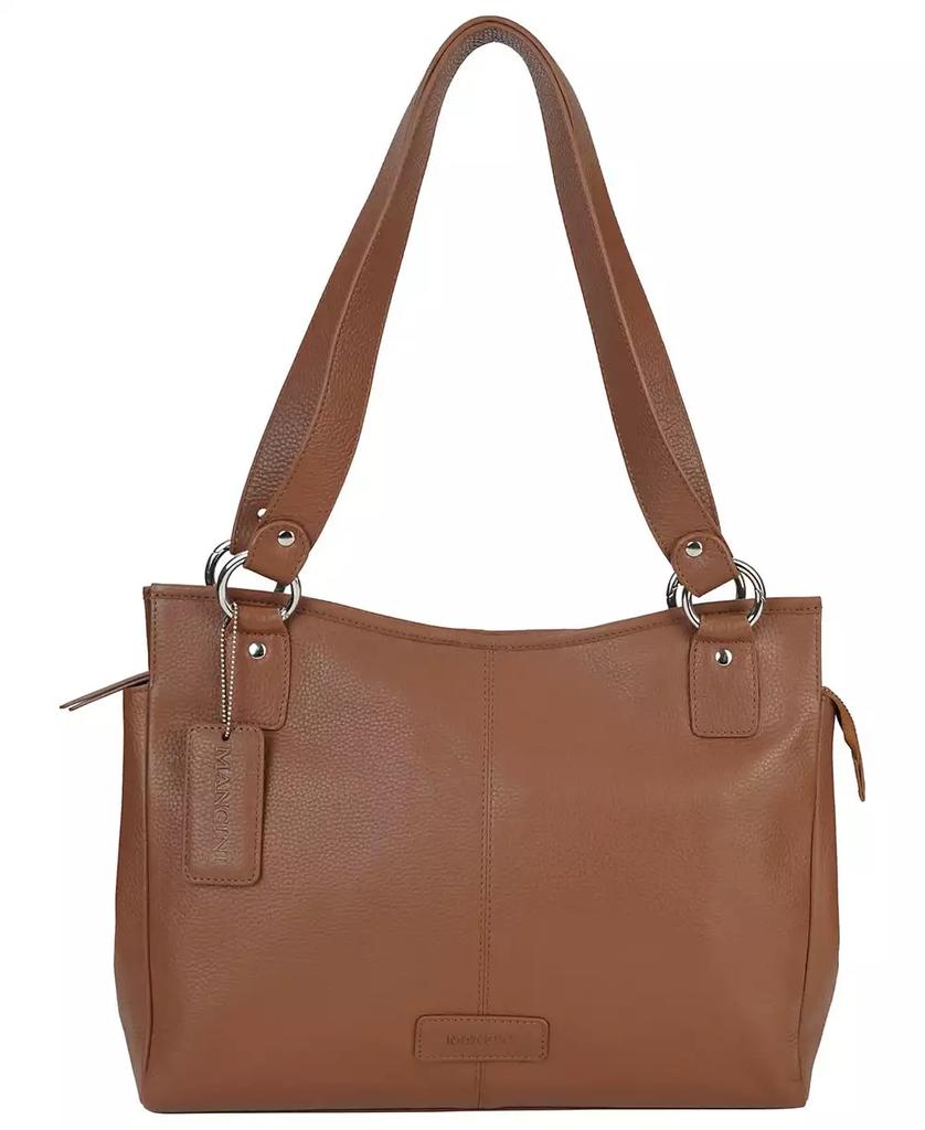 Mancini Leather Goods Pebble Kelsea Leather Shoulder Bag