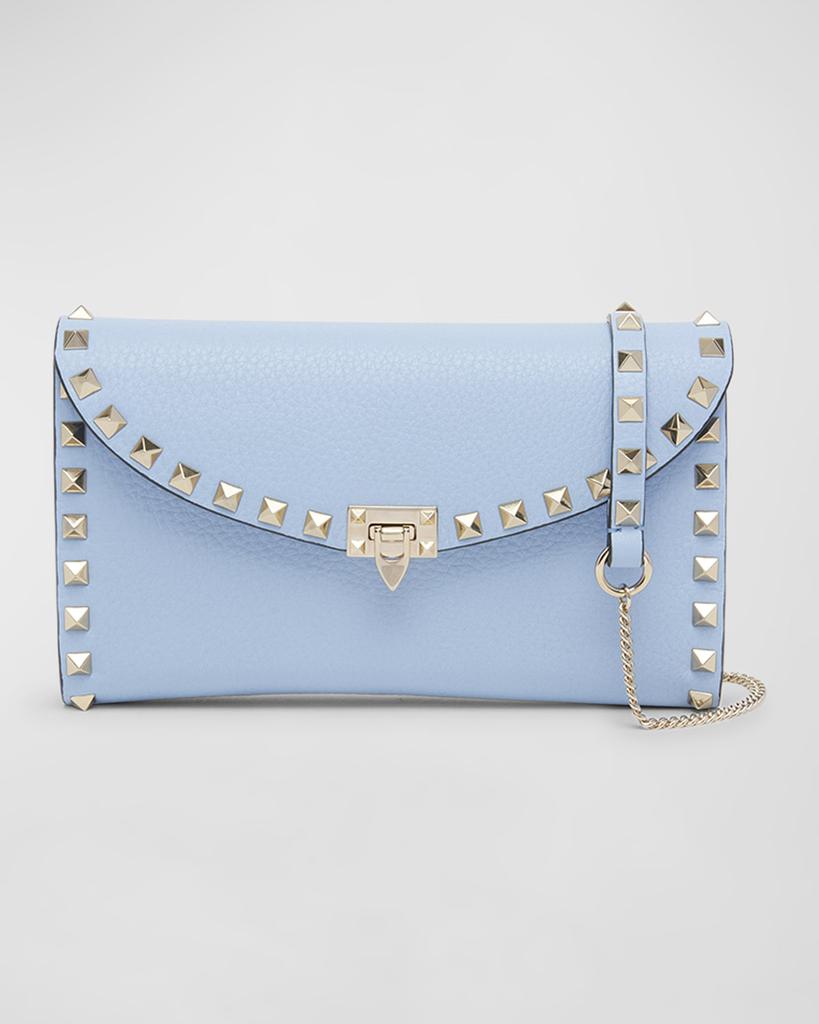 Valentino Garavani Rockstud Flap Leather Wallet on Chain