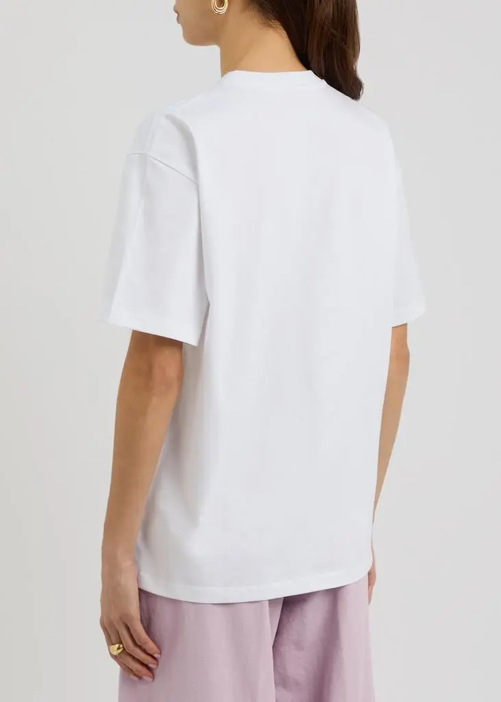 Ganni Logo-embroidered cotton T-shirt 3