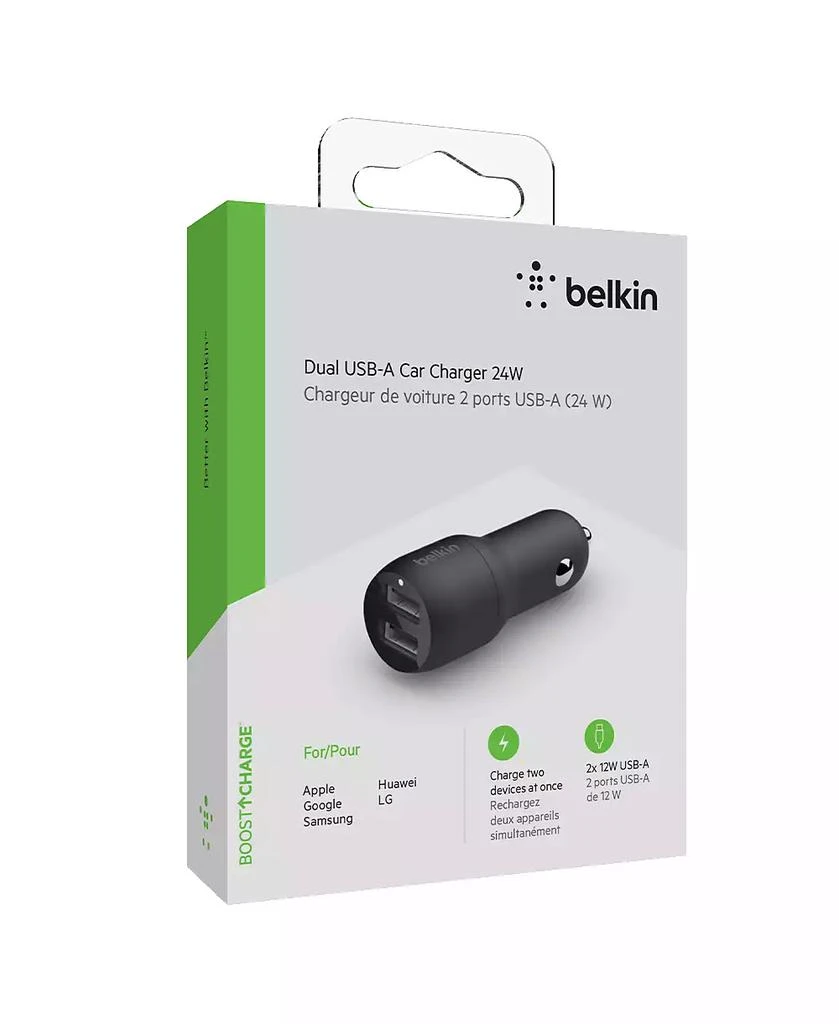 Belkin BoostCharge Dual Port USB-A Car Charger 24W 5