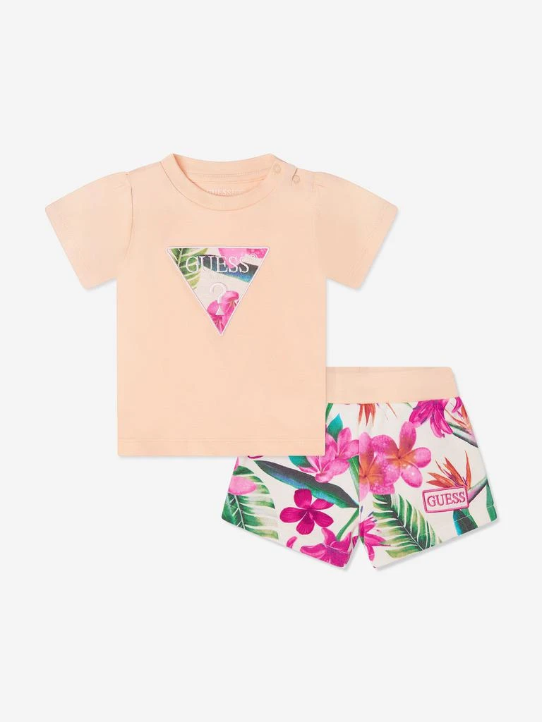 GUESS Baby Girls Short Set in Orange 1