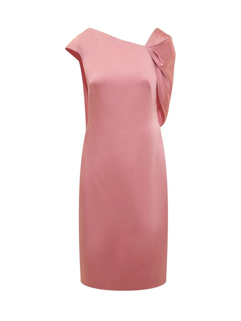open lace back dress Givenchy 1970s Pink Watercolor Print Silk Sheer Dress w Low Back  Modig