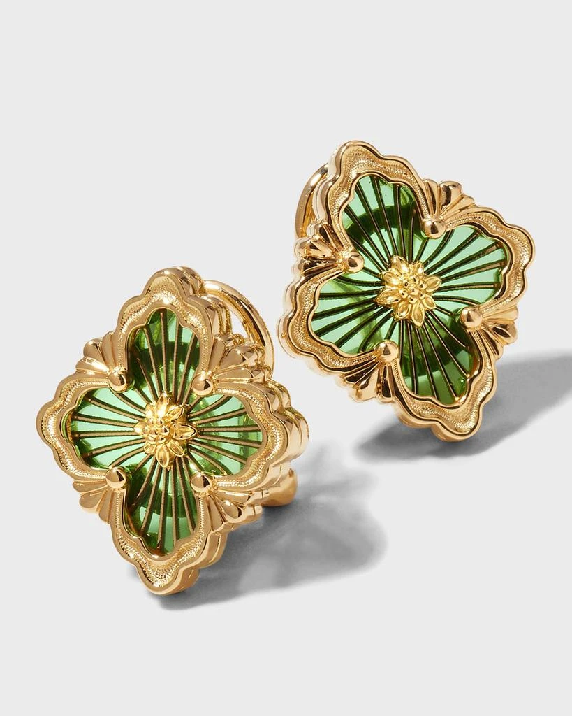 Buccellati Opera Tulle 18K Green Enamel Earrings 3