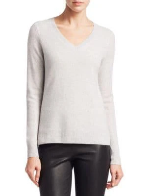 Saks Fifth Avenue COLLECTION Featherweight Cashmere V-Neck Sweater 1