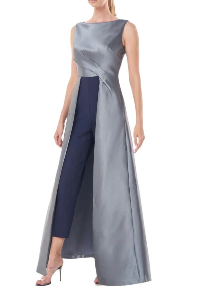 Kay Unger Kay Unger - Pleated Walk Through Twill Stretch Crepe Pant Jumpsuit 3