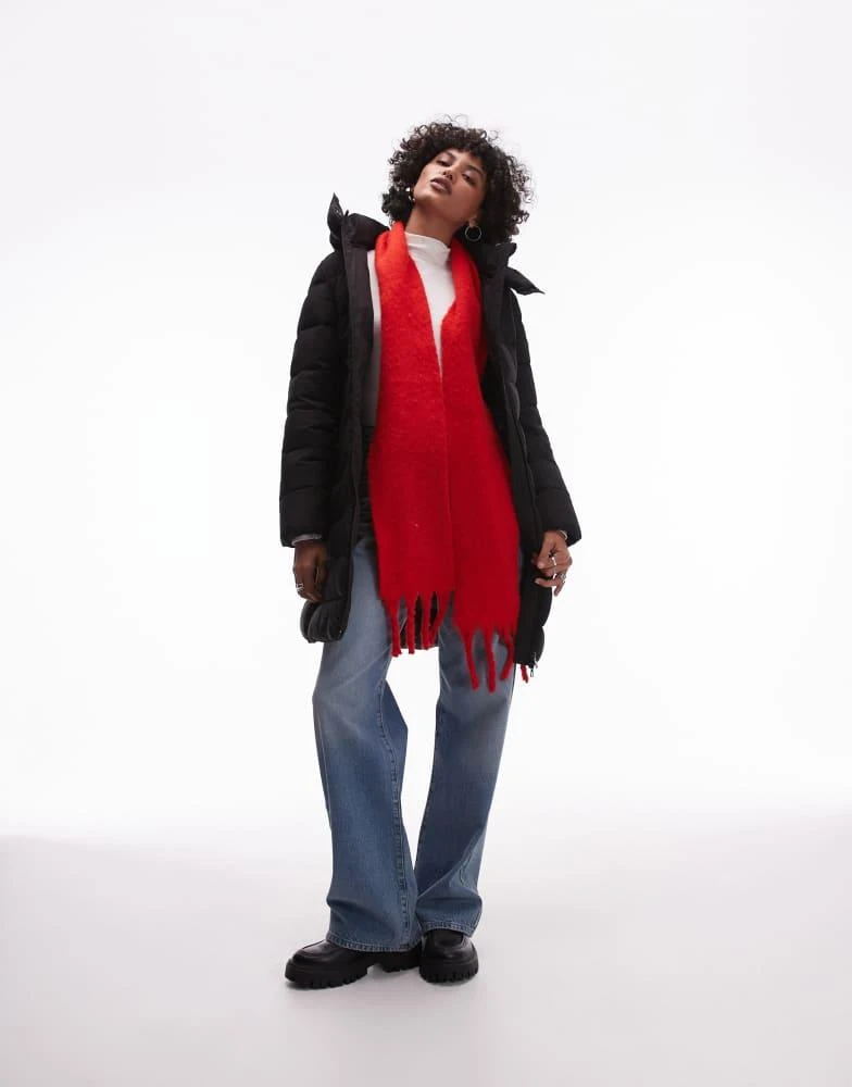 Mango Mango hooded puffer jacket in black 1