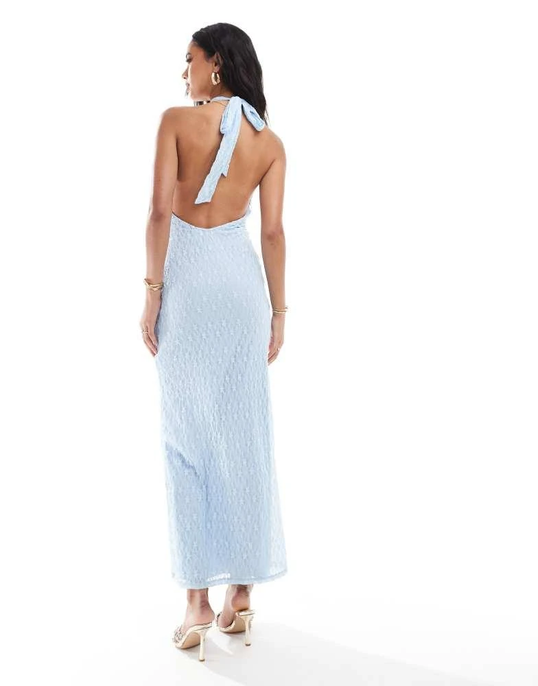 navy blue dress for baby girl ASOS EDITION embroidered lace panel maxi dress with open back detail and  asymmetric hem in white