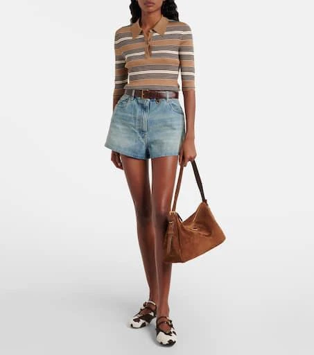 Prada Prada Aimée Large suede shoulder bag 5