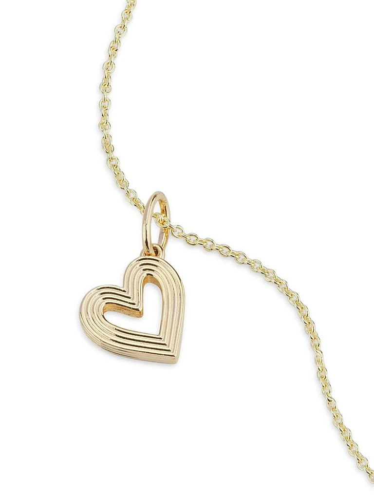Sydney Evan Love Notes 14K Yellow Gold Fluted Heart Pendant Necklace 3